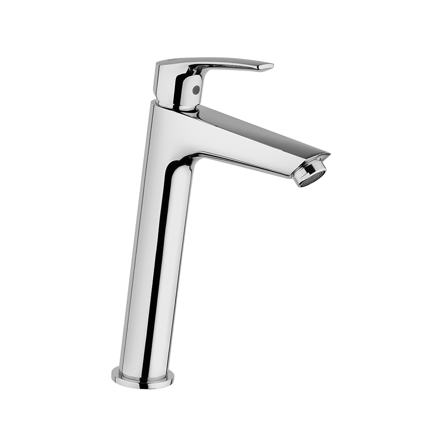 Single-lever basin mixer high model without pop-up waste
