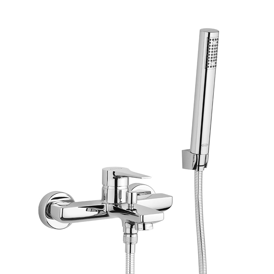 Single lever bath-shower mixer with fixed shower kit
